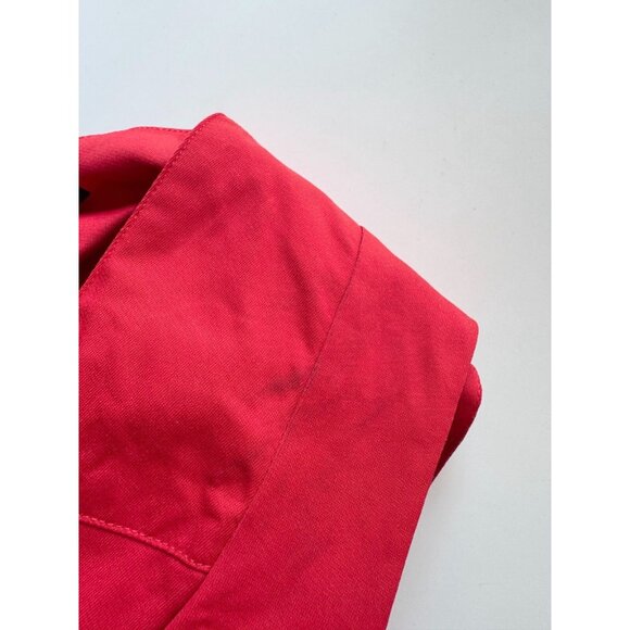 SARAH PACINI Red Stretch Cotton Twill Front Zipper Sheath Dress, Size 3/L - Picture 5 of 13